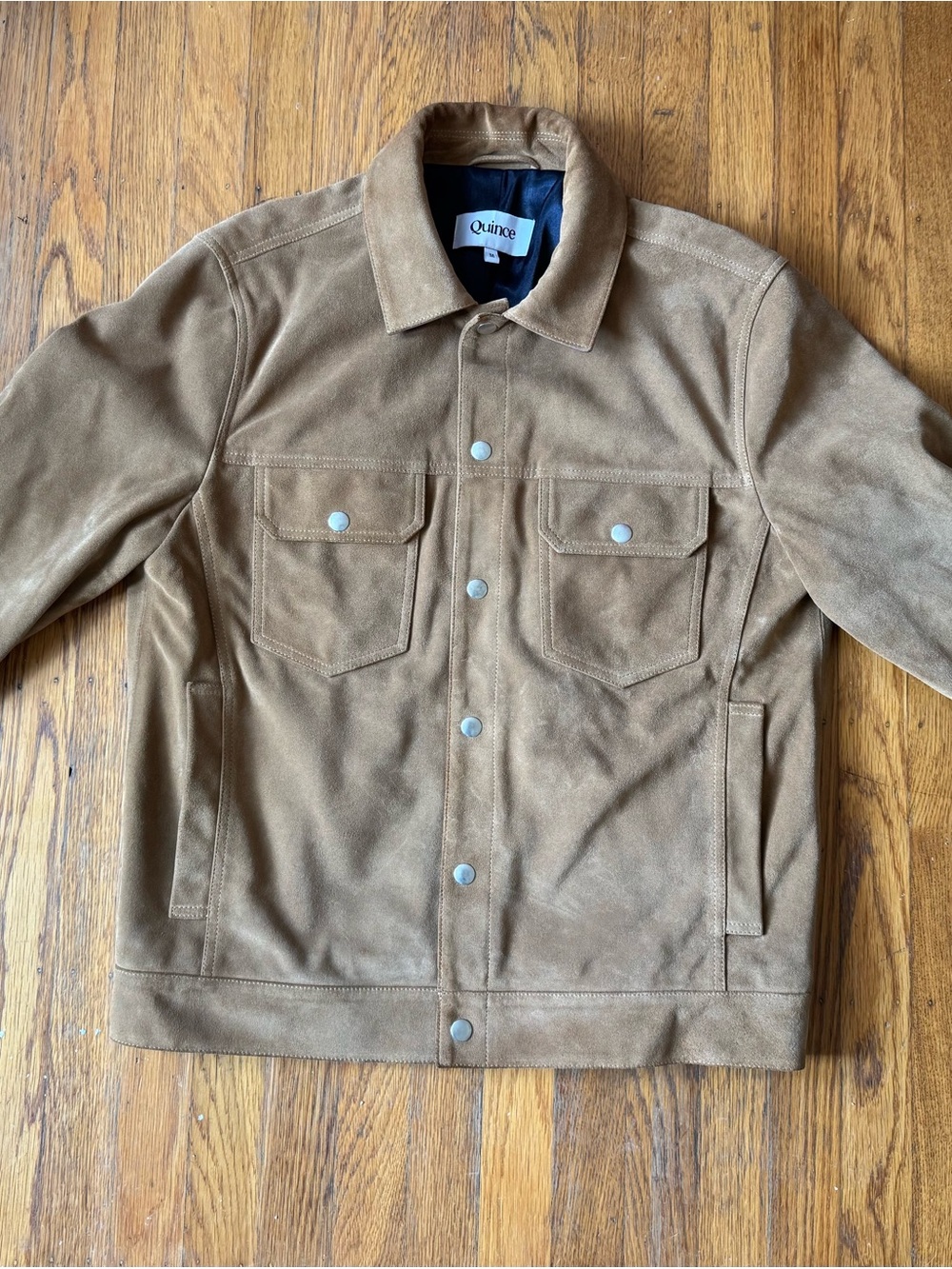 Quince Men's Suede Shirt Jacket in Tan